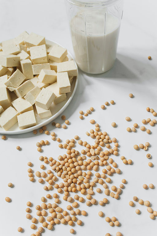 soybeans, tofu and soy milk