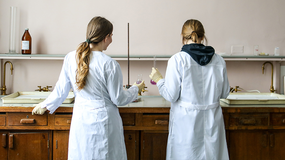 Two women in labcoats