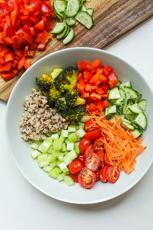 A plate with assorted vegetables full of antinutrients